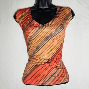 90s abstract striped patterned vintage plus size top